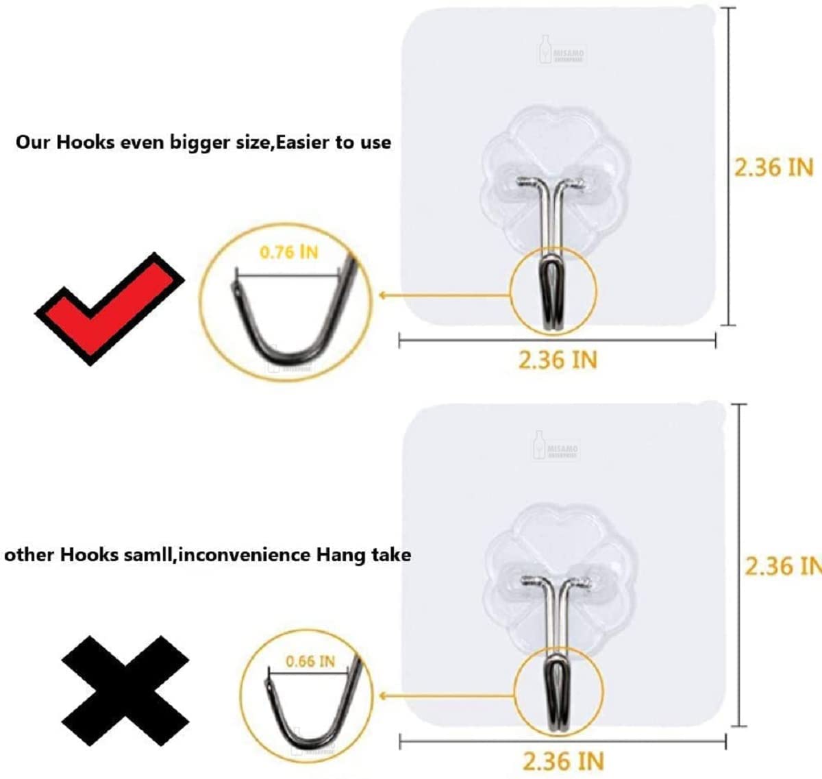 JIALTO Adhesive Hooks Kitchen Wall Hooks-Heavy Duty 13.2lb(Max) Nail Free Sticky Hangers with Stainless Hooks Reusable Utility Towel Bath Ceiling Hooks-10 pcs