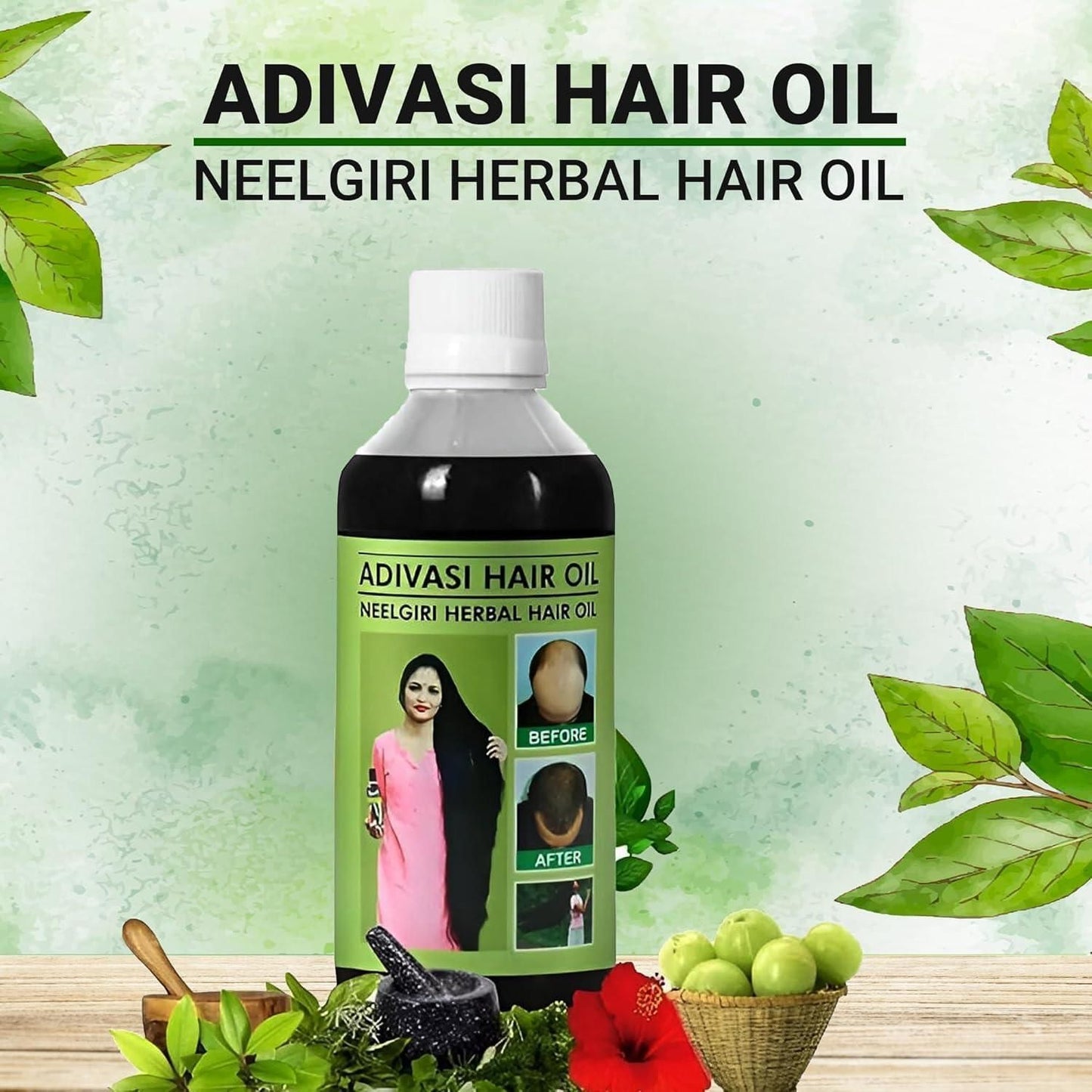 Adivasi Neelgiri Herbal Hair Oil For Faster Hair Growth and Healthy Hair Pack of 2 of 125 ML