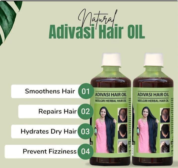 Adivasi Neelgiri Herbal Hair Oil For Faster Hair Growth and Healthy Hair Pack of 2 of 125 ML