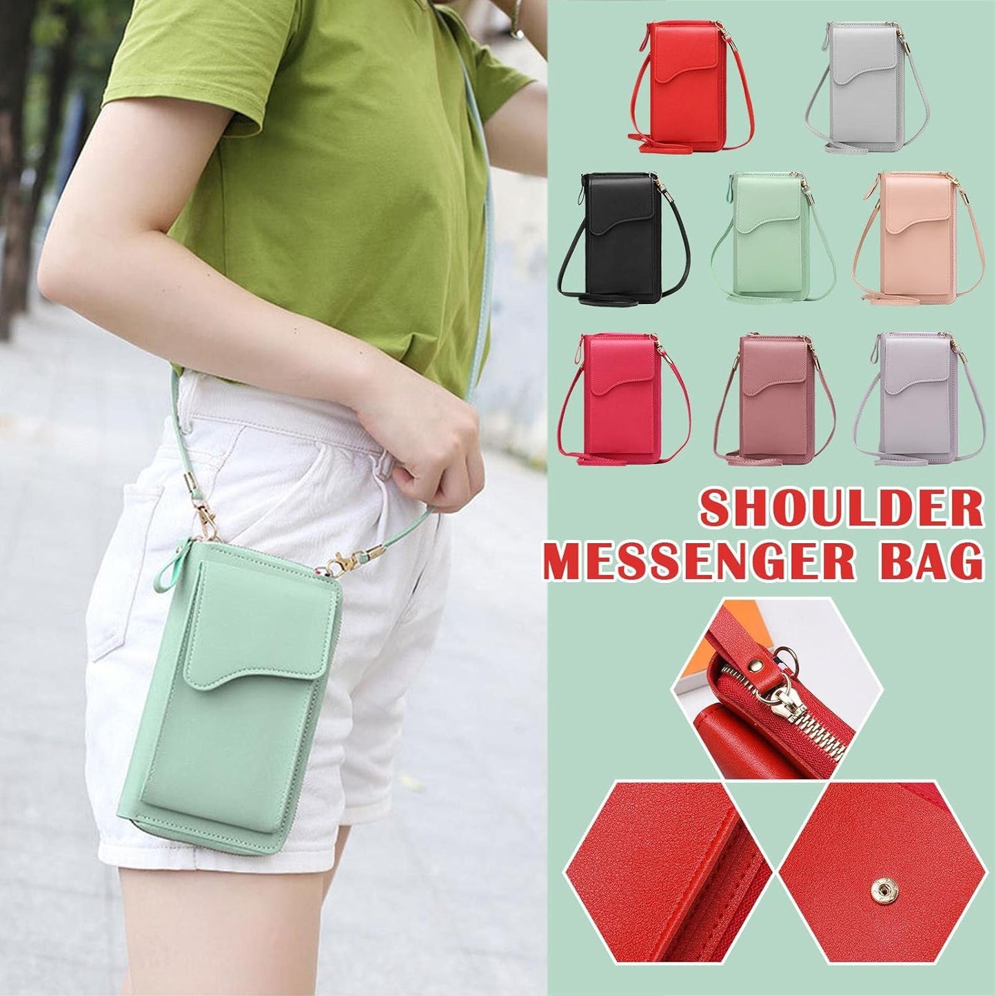 MOMISY Women Cellphone Sling Bag Card Holder Wallet Handbag Crossbody multi-function Shoulder Mobile Bag for Girls