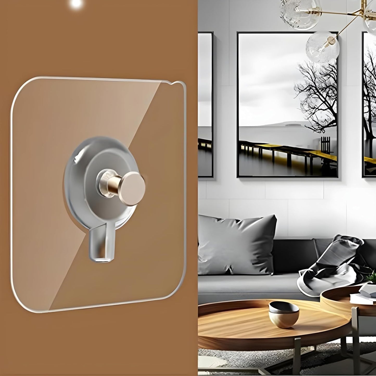 JIALTO Adhesive Hooks Kitchen Wall Hooks-Heavy Duty 13.2lb(Max) Nail Free Sticky Hangers with Stainless Hooks Reusable Utility Towel Bath Ceiling Hooks-10 pcs