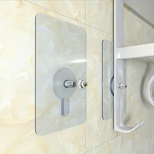 JIALTO Adhesive Hooks Kitchen Wall Hooks-Heavy Duty 13.2lb(Max) Nail Free Sticky Hangers with Stainless Hooks Reusable Utility Towel Bath Ceiling Hooks-10 pcs
