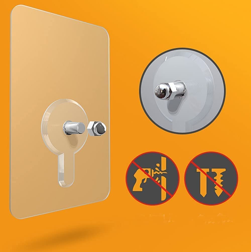 JIALTO Adhesive Hooks Kitchen Wall Hooks-Heavy Duty 13.2lb(Max) Nail Free Sticky Hangers with Stainless Hooks Reusable Utility Towel Bath Ceiling Hooks-10 pcs