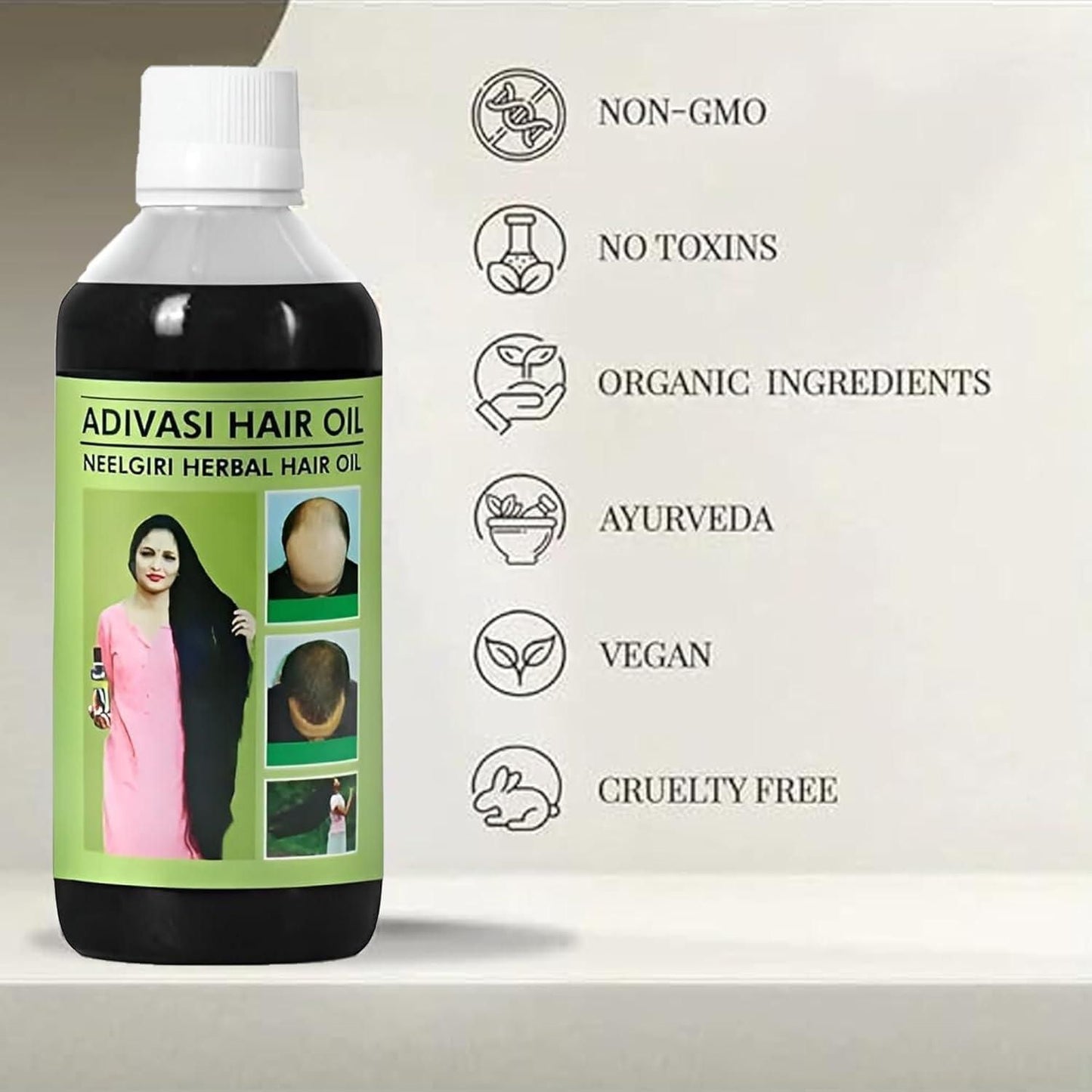 Adivasi Neelgiri Herbal Hair Oil For Faster Hair Growth and Healthy Hair Pack of 2 of 125 ML