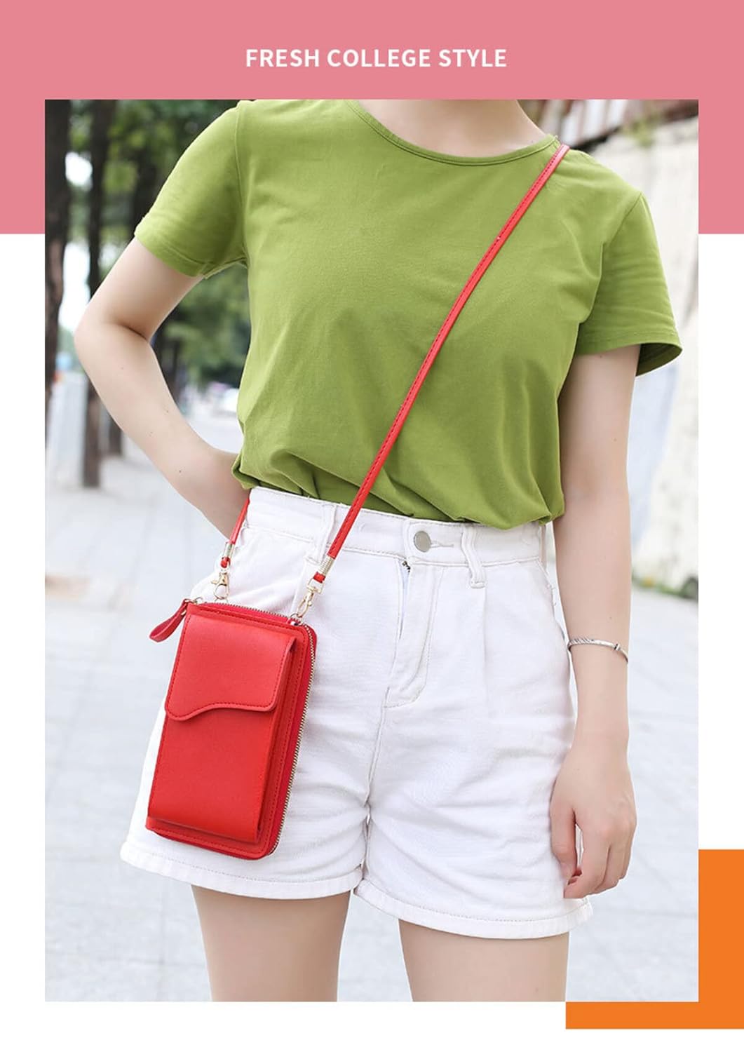 MOMISY Women Cellphone Sling Bag Card Holder Wallet Handbag Crossbody multi-function Shoulder Mobile Bag for Girls