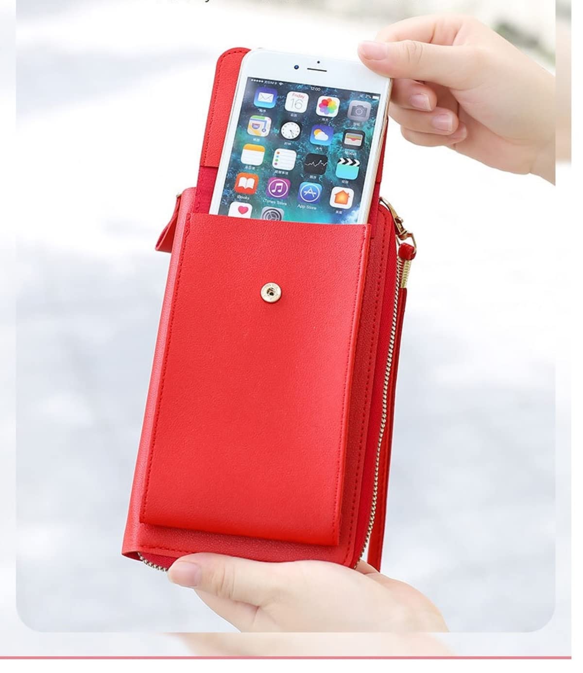 MOMISY Women Cellphone Sling Bag Card Holder Wallet Handbag Crossbody multi-function Shoulder Mobile Bag for Girls